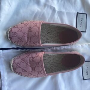 Gucci monogram espadrille soft pink